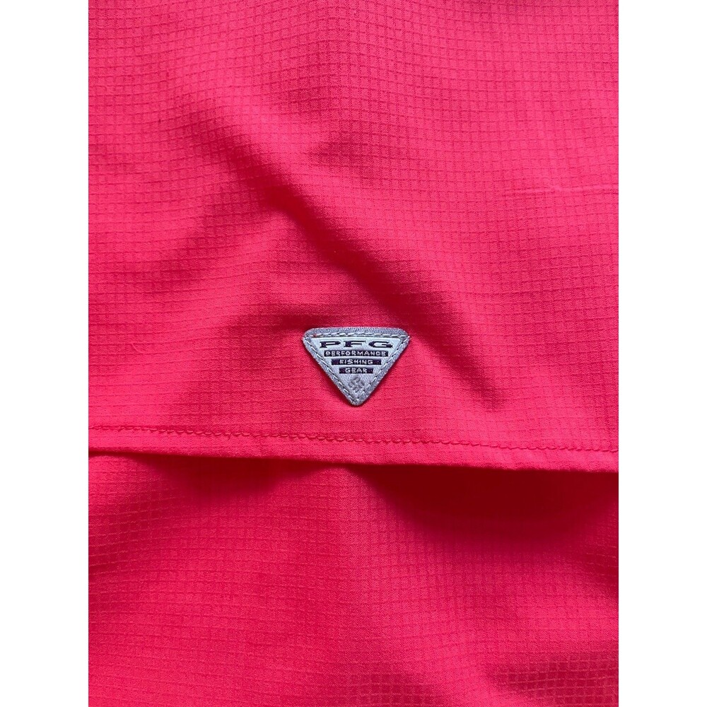 Columbia PFG Long Sleeve Shirt Snap Up Vented  Womens Medium Bright Orange - Picture 6 of 6